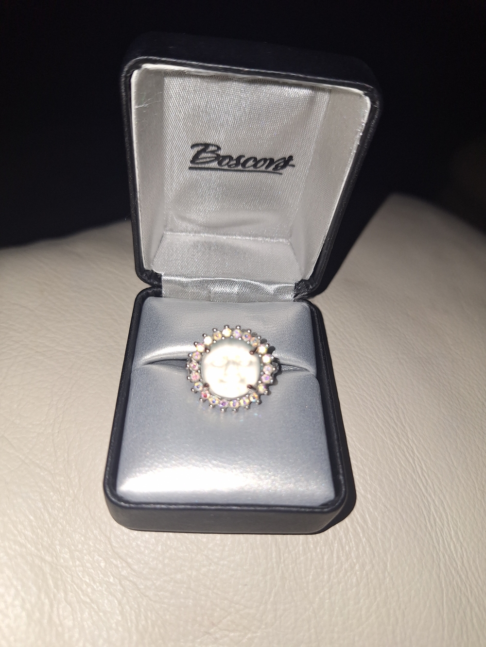 KIRKS FOLLY Ring with Moon Face AndCrystal Accent Stones 6